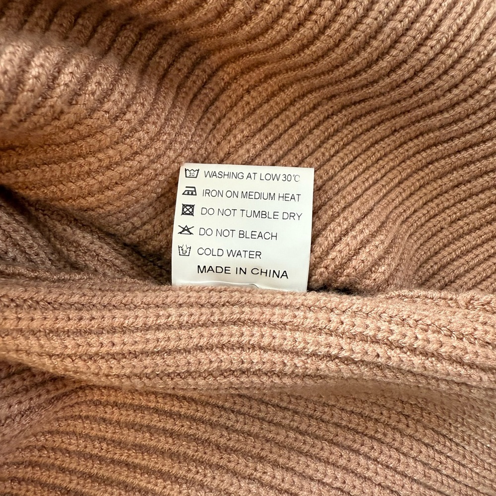 Tan Ribbed Button-Down Cocoon Cardigan - Picture 9 of 9